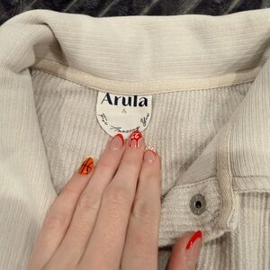 Arula Ivory Button-Up Cardigan